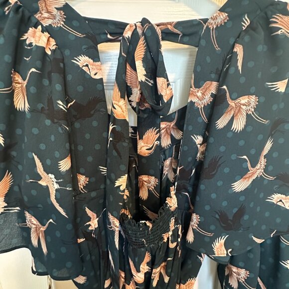 NWT Large Bohemian Happy Nature Teal Knee Length Dress - Picture 3 of 7